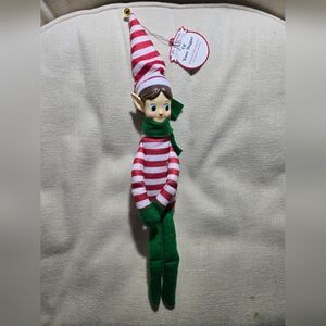 New Mr. Christmas 6.5" Decorative Elf with Red Stripe Hat
